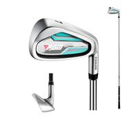 #5/6/7/8/9/P/SW Fer de golf pour droitier 27-54 degrés en acier inoxydable/tige en carbone pour homme et femme (#8 (femme), avec tige en acier)
