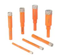 5/6/8/10/12/14/16mm 7Pcs Round Vacuum Brazed Diamond Core Dry Drill Bit Hole Saw Set for Masonry Drilling(16mm)