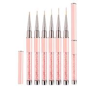 5/7/9/11/13/15mm Pinceau Nail Art Ongles Professionnel avec Capuchon Bouchon 6 Pièces - LEA-SHALL Pinceaux Liner Ultra Fin pour Ongle Gel, Peinture Acrylique, UV Construction, Brosses French Set