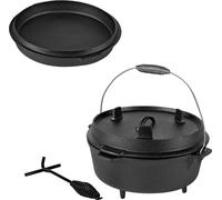 5,7 litres Dutch Oven Marmite en fonte Cocotte Camping Poêle à griller BBQ