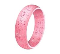 5,7 mm Bague en Silicone Bijoux pour Femmes Européens et Américains Couple Matchmaking Accessoires Sport Anneau Pailleté Anneau Anneaux Rideau de Douche Barre Carrée, F, Gel de silice, Aucune pierre