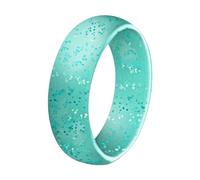 5,7 mm Bague en Silicone Bijoux pour Femmes Européens et Américains Couple Matchmaking Accessoires Sport Anneau Pailleté Anneau Anneaux Rideau de Douche Barre Carrée, E, Gel de silice, Aucune pierre