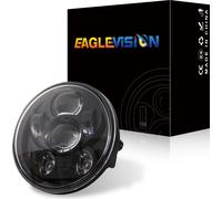 5.75 Inch Round Halo LED Headlight 6LED 200W Angel Eyes Lamp for Motorcycle 6 Beads Black