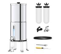 5.7L Gravity Water Filtration System with Water Level Indicator Gravity Water Filter with Ceramic Filter Water Purifier with NSF/ANSI 42&372 Certification