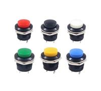 5/8/16 PIÈCES R13-507 16mm Bouton-Poussoir Momentané Réinitialiser les Commutateurs Ronds 6A/125VAC 3A/250VAC Boutons Électriques(White,5PCS)