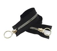 5# 8# Fermetures éclair en résine de 60 à 100 cm, double curseur ouvert, avec tirette anneau torique, kit réparation for fermetures vestes et sacs, coudre soi-même(Gold-No5,100cm)