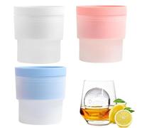 5.8cm Grande Rond Bac a Glacons (3 Pièces) - Glacons Moule Reutilisable pour Cocktails, Whisky, Vin, Yaourt, Fruits, Jus de Fruits, Boissons, San Bpa (3 Couleurs)
