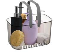 5.8l Shower Basket With Handles,Portable Shower Basket With Drain Hole,Storage Basket For Storing Cosmetic Products Shampoo,Silver Grey