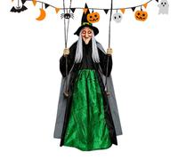 5.91ft Hanging Witch on Swing Halloween Decoration | 5.91ft Hanging Witch On Swing For Spooky Halloween Decor, Haunted Houses, Porches, Gardens, Yards And Indoor Parties