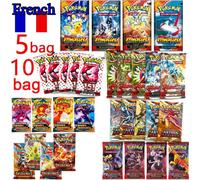 5 à 10 paquets de cartes Pokémon TCG français : Écarlate & Violet Etsncelles Astral Radiance Obsidian Flames Booster Box Jeu de cartes Pokémon FR 10 Bag- RIVALITES