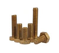 5 à 10 pièces de vis hexagonales en laiton et boulons hexagonaux à filetage métrique M3-M6 DIN933(8,M4 10pcs)