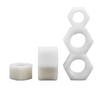 5 à 150 pièces M2,5 M3 M4 M5 M6 M8 M10 M12 M14 M16 M18 M20 Écrous hexagonaux isolants en nylon blanc et noir(White nut,M2.5(150pcs))