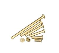 5 à 25 vis Chicago en laiton nickelé, albums photo, ceintures, portefeuilles, livres de comptes, rivets de reliure(Brass Plated,5x12mm 10pcs)