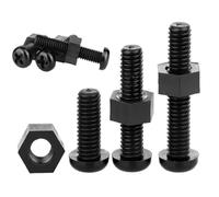 5 à 50 jeux de vis, boulons et écrous combinés 2 en 1 en nylon PA66 noir, M2,5, M3, M4, M5, M6, M8, tête ronde, cruciforme, isolés en plastique(M4x6mm-20Sets)