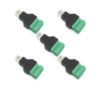 5 Adaptateurs de Bornier à Vis RJ12 Mâle Vers 6 Broches pour Extension de Câble de Combiné Cat3, Connecteurs Modulaires RJ12 6P6C