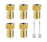 5 Adaptateurs De Pompe À Vélo, 2 Aiguilles À Air, Adaptateur De Valve De Vélo, Kit D'Adaptateur De Valve, Accessoires De Gonflage De Pneu De Vélo