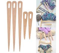 HEEPDD 5 Aiguilles de Tricot à Gros Yeux, Tissage du Bois, Aiguille au Crochet, métier à Tisser à Main, bâton en Bois, Aiguille à Tricoter, Aiguille à Tapisserie, Outil de Tissage