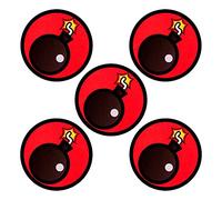 5 aimants Timebomb pour Tableaux magnétiques, réfrigérateurs et Tableaux Blancs. Emoji Aimant Danger