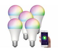 5 ampoules LED connectées E27 / 9 W / RVB / CCT LAV-150.rgbw Luminea Home Control