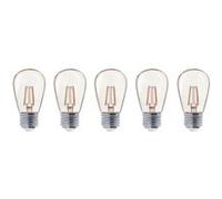 Lumisky Lot de 5 ampoules LED E27 blanc chaud filament vintage compatible guirlande PARTY BULB FILAMENT H9cm