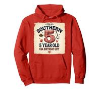 5 and Full of Southern Charm Cadeau d'anniversaire USA Sweat à Capuche, Unisexe pour Adultes, Rouge, M