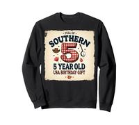 5 and Full of Southern Charm Cadeau d'anniversaire USA Sweatshirt, Unisexe pour Adultes, Noir, XL