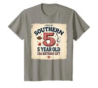 5 and Full of Southern Charm Cadeau d'anniversaire USA T-Shirt, Enfant, Ardoise, 12 Ans