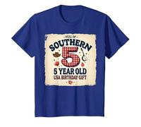 5 and Full of Southern Charm Cadeau d'anniversaire USA T-Shirt, Enfant, Bleu Royal, 2 Ans
