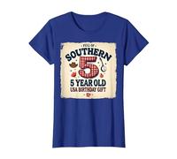 5 and Full of Southern Charm Cadeau d'anniversaire USA T-Shirt, Femme, Bleu Royal, XXL