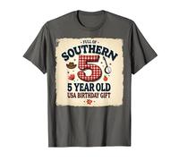 5 and Full of Southern Charm Cadeau d'anniversaire USA T-Shirt, Homme, Asphalte, S
