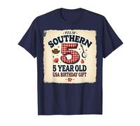 5 and Full of Southern Charm Cadeau d'anniversaire USA T-Shirt, Homme, Bleu Marine, 3XL