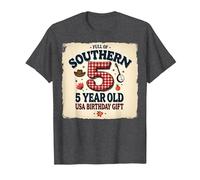 5 and Full of Southern Charm Cadeau d'anniversaire USA T-Shirt, Homme, Chiné Foncé, L