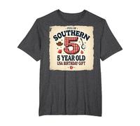 5 and Full of Southern Charm Cadeau d'anniversaire USA T-Shirt, Homme Grandes Tailles, Chiné Foncé, 2X Tall