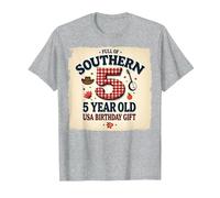 5 and Full of Southern Charm Cadeau d'anniversaire USA T-Shirt, Homme, Gris Chiné, XL