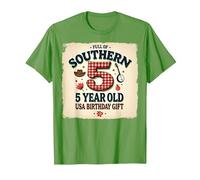 5 and Full of Southern Charm Cadeau d'anniversaire USA T-Shirt, Homme, Herbe, M