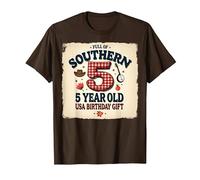 5 and Full of Southern Charm Cadeau d'anniversaire USA T-Shirt, Homme, Marron, S