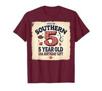 5 and Full of Southern Charm Cadeau d'anniversaire USA T-Shirt, Homme, Marron, XL