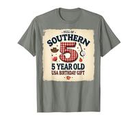 5 and Full of Southern Charm Cadeau d'anniversaire USA T-Shirt, Homme, Vert Kaki chiné, M