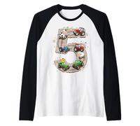 5 Ans Anniversaire Ferme Animaux Tracteur Cinq Manche Raglan