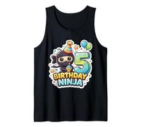 5 Ans Anniversaire Ninja Boys Five 5th Fifth Kids Party Fun Débardeur