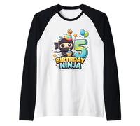 5 Ans Anniversaire Ninja Boys Five 5th Fifth Kids Party Fun Manche Raglan