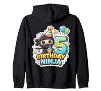 5 Ans Anniversaire Ninja Boys Five 5th Fifth Kids Party Fun Sweat à Capuche