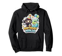 5 Ans Anniversaire Ninja Boys Five 5th Fifth Kids Party Fun Sweat à Capuche