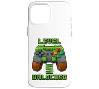 5 Ans Level Up, Cadeau d'anniversaire Amusant Gamer Meme Coque pour iPhone 16 Pro Max