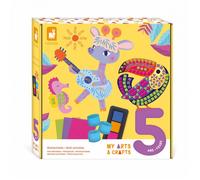 Janod - My Arts & Crafts - 5 Ans - Coffret Créatif Multiactivités - 8 Illustrations - Kit Loisir Créatif Enfant - Apprentissage Motricité Fine et Concentration - J07748