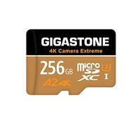 [5 Ans Récupération de données Gratuite] GIGASTONE Carte Mémoire 256Go 4K Caméra Extreme, Professionnel pour GoPro Drone DJI Switch, Vitesse 100 Mo/s. A2 U3 V30 Carte Micro SDXC avec Adaptateur SD.