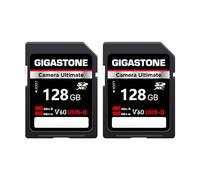 [5 Ans Récupération de données Gratuite] GIGASTONE UHS-II V60 128Go Lot de 2 Carte SD, Camera Ultimate, Vitesse jusqu'à 280 Mo/s, pour Canon Nikon Sony Pentax Kodak Olympus Panasonic avec 2 Mini étuis