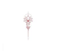 5 Autocollants De Tatouage Fleur De Lotus - Imperméables, Longue Durée, Non Réfléchissants, Personnalisables, Autocollants De Tatouage Simples