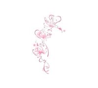 5 Autocollants De Tatouage Papillon Rose, Lotus Et Nénuphar Pour Le Dos