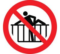 5 Autocollants Ne Pas Franchir la Barrière Ø10 cm - ISO 7010 P071 - Sticker Interdiction de Franchir - Zone Dangereuse, Chantier, Industrie